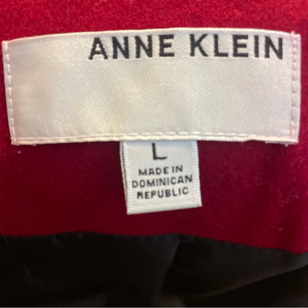Anne Klein Red Peacoat with Leopard Scarf NWT - Picture 3 of 5